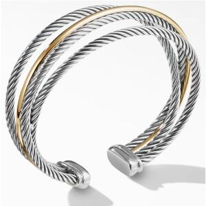 David Yurman Silver and Gold Cable Bracelet